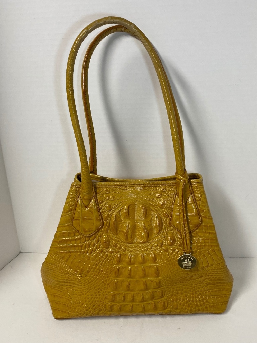 Brahmin Medium JULIAN Shoulder Bag - Melbourne Leather - Saffron Yellow